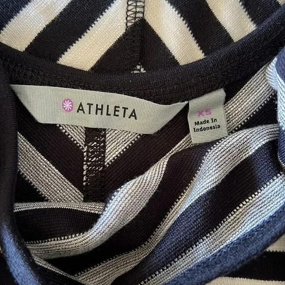 Athleta Women's San Remo Striped White/Black Tank Dress - Picture 6 of 7